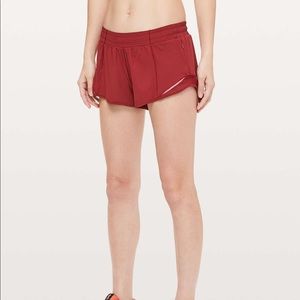 Lululemon Red Hotty Hot Shorts - 4inch, Size 10